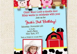 Barnyard themed Birthday Invitations Farm Birthday Invitation