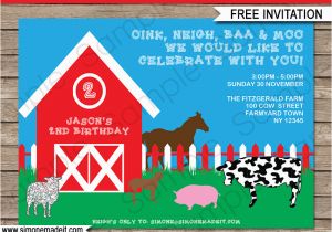 Barnyard themed Birthday Invitations Free Printable Barnyard Farm Invitation Template