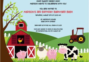 Barnyard themed Birthday Invitations Printable Farm Animals Birthday Party Invitation by Cohenlane