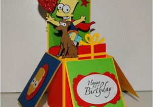 Bart Simpson Birthday Card Bart Simpson Happy Birthday 3d Handmade Pop Up Greeting Card