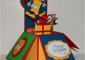 Bart Simpson Birthday Card Bart Simpson Happy Birthday 3d Handmade Pop Up Greeting Card