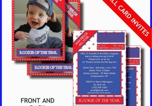 Baseball 1st Birthday Invitations 1st Birthday Invitation Card Lil Rookie Baseball Card