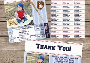 Baseball 1st Birthday Invitations Baseball 1st Birthday Invitation Package Printable