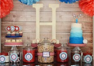 Baseball Decorations for Birthday Party Kara 39 S Party Ideas Home One Baseball themed Birthday