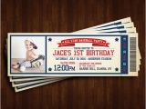 Baseball themed First Birthday Invitations Baseball theme 1st Birthday Invitation Ticket