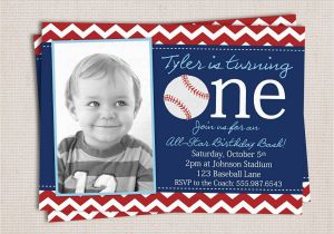 Baseball themed First Birthday Invitations Baseball themed 1st Birthday Party Invitations Home