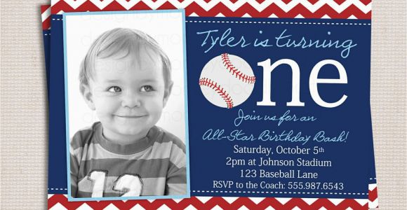 Baseball themed First Birthday Invitations Baseball themed 1st Birthday Party Invitations Home