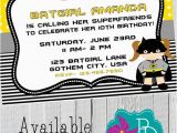 Batgirl Birthday Party Invitations Batgirl Birthday Invitation Printable 4×6 or 5×7