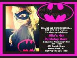 Batgirl Birthday Party Invitations Batgirl Superhero Invitations Birthday Party Ideas