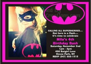 Batgirl Birthday Party Invitations Batgirl Superhero Invitations Birthday Party Ideas