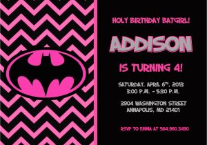 Batgirl Birthday Party Invitations Batman Batgirl Birthday Party Invitation Printable or