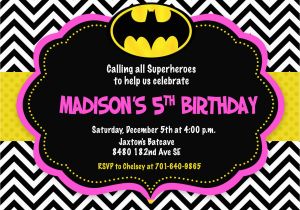 Batgirl Birthday Party Invitations Batman Batgirl Pink Bat Man Bat Girl Birthday Party Invitation