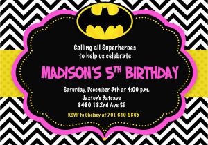 Batgirl Birthday Party Invitations Batman Batgirl Pink Bat Man Bat Girl Birthday Party Invitation