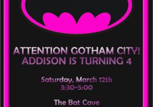 Batgirl Birthday Party Invitations Invitations Invitesbyme