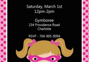 Batgirl Birthday Party Invitations Pink Batgirl Birthday Invitations