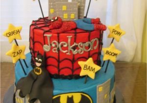 Batman Birthday Cake Decorations Batman Spiderman Cake Cakecentral Com