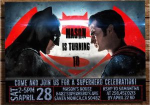 Batman Vs Superman Birthday Party Invitations Batman Vs Superman Birthday Invitation Batman Vs Superman