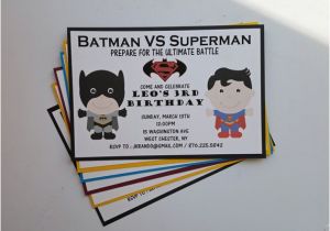 Batman Vs Superman Birthday Party Invitations Batman Vs Superman Birthday Party by 1stimpressioninvites