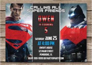 Batman Vs Superman Birthday Party Invitations Batman Vs Superman Invitation Batman Vs Superman by