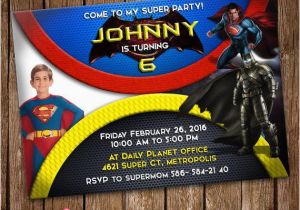 Batman Vs Superman Birthday Party Invitations Batman Vs Superman Invitation Card Party Invite by Lunalumuc