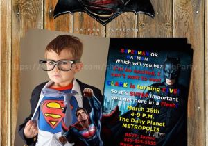 Batman Vs Superman Birthday Party Invitations Batman Vs Superman Superhero by Myprintableparty On Etsy