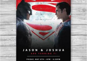 Batman Vs Superman Birthday Party Invitations Items Similar to Batman V Superman Invitation Batman Vs