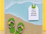 Beach themed Birthday Cards Handmade Card Flippin Awesome Birthday Edge torn