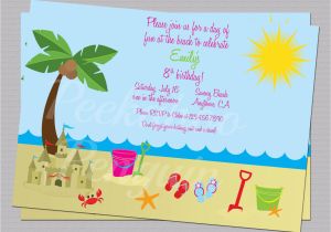 Beach themed First Birthday Invitations Beach Invitations Ocean Birthday Party Invites Kid 39 S
