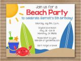 Beach themed First Birthday Invitations Beach Party Printable Blank Invitations