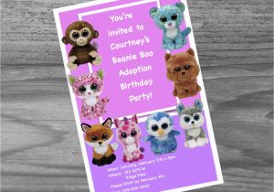 Beanie Boo Birthday Invitations Beanie Boo Birthday Party Invites Custom Made Just for You