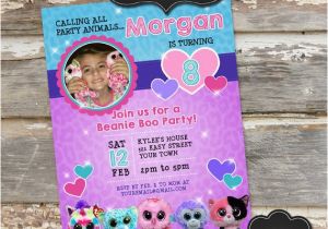 Beanie Boo Birthday Invitations Beanie Boo Custom Printable Photo Birthday Invitation