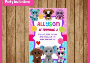 Beanie Boo Birthday Invitations Beanie Boo Invitation Printable Beanie Boo Party Invitation