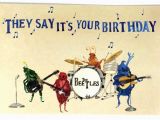 Beatles Birthday Card Musical Beatles Happy Birthday Postcards Beetles Bday Musical Oldies