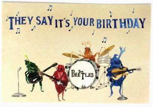 Beatles Birthday Card Musical Beatles Happy Birthday Postcards Beetles Bday Musical Oldies