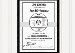 Beatles Birthday Invitations Beatles Party Invitation