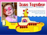 Beatles Birthday Invitations Beatles Yellow Submarine Birthday Party Invitation