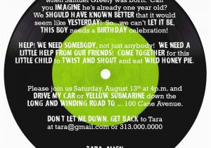 Beatles Birthday Invitations Small Moments Beatles Record themed Birthday Invitation