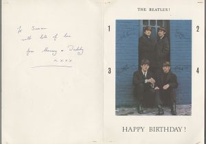 Beatles Happy Birthday Card Lot Detail Vintage Beatles Birthday Card