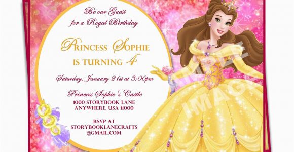 Belle Birthday Party Invitations Beauty and the Beast Invitation Belle Invitation Disney