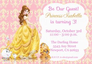 Belle Birthday Party Invitations Princess Belle Beauty the Beast Invitation Kid 39 S