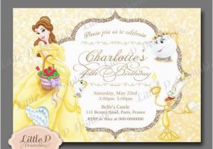 Belle Birthday Party Invitations Princess Belle Birthday Party Printable Invitations