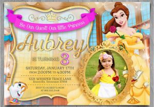 Belle Birthday Party Invitations Princess Belle Invitation Disney Beauty and the Beast Invite