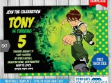 Ben 10 Birthday Invitation Cards Templates Ben 10 Birthday Invitation Wording Birthday Tale