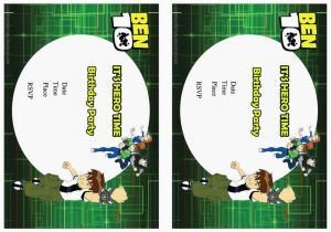 Ben 10 Birthday Invitation Cards Templates Ben 10 Birthday Invitations Birthday Printable