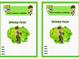 Ben 10 Birthday Invitation Cards Templates Ben 10 Birthday Invitations Birthday Printable