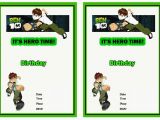 Ben 10 Birthday Invitation Cards Templates Ben 10 Birthday Invitations Birthday Printable