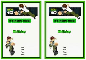 Ben 10 Birthday Invitation Cards Templates Ben 10 Birthday Invitations Birthday Printable