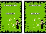 Ben 10 Birthday Invitation Cards Templates Ben 10 Birthday Invitations Birthday Printable