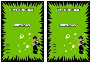 Ben 10 Birthday Invitation Cards Templates Ben 10 Birthday Invitations Birthday Printable