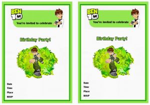 Ben 10 Birthday Invitation Cards Templates Ben 10 Birthday Invitations Birthday Printable